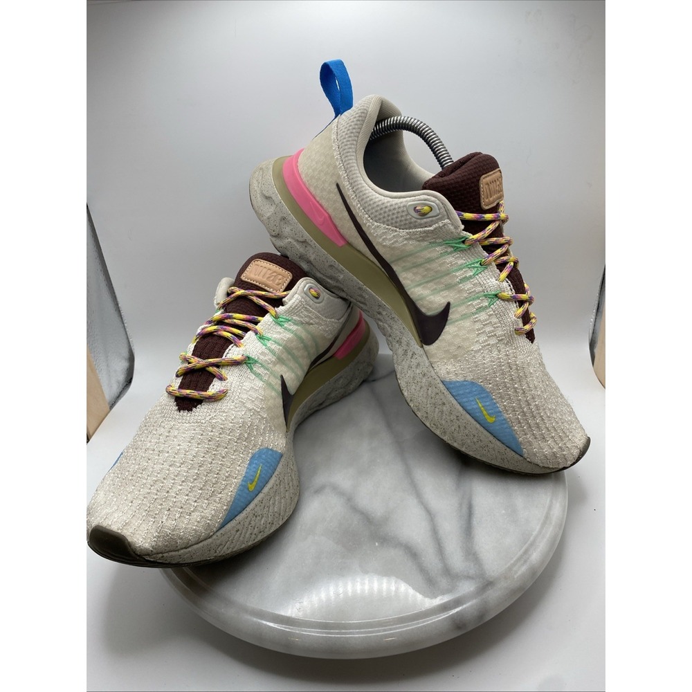 Nike Mens React Infinity Run Flyknit 3 Sail Pinksicle Earth FJ7068-120 Size 11.5